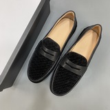 【BV Дудочки】 Модные и популярные мужские туфли BV с плетеным верхом из кожи и ме
