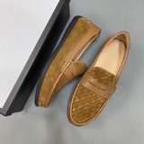 【BV Дудочки】 Модные и популярные мужские туфли BV с плетеным верхом из кожи и ме