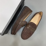 【BV Дудочки】 Модные и популярные мужские туфли BV с плетеным верхом из кожи и ме