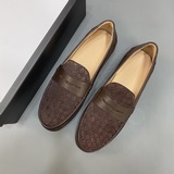 【BV Дудочки】 Модные и популярные мужские туфли BV с плетеным верхом из кожи и ме