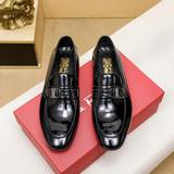 【Ferragamo】 Ferragamo  Популярные деловые туфли из кожи, верх из кожи быка + нов