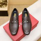 【Ferragamo】 Ferragamo  Популярные деловые туфли из кожи, верх из кожи первого сл