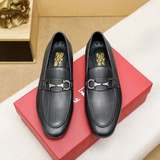 【Ferragamo】 Ferragamo  Популярные деловые туфли из кожи, верх из кожи первого сл