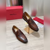 (Высокое качество) Новая модель мужских туфель с закрытым носком от Ferragamo, о