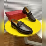 Высококачественная кожа 【Ferragamo】 Новые высококачественные кожаные туфли для п