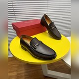 Высококачественная кожа 【Ferragamo】 Новые высококачественные кожаные туфли в сти