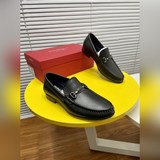Высококачественная кожа 【Ferragamo】 Новые высококачественные кожаные туфли для п