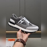 (Hermes) Мужские кроссовки из двух цветов с деталями из натуральной кожи теленка