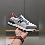 (Hermes) Мужские кроссовки из двух цветов с деталями из натуральной кожи теленка