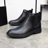 【Prada】 Высокие ботинки из кожи верхнего слоя, модная мужская обувь в стиле челс