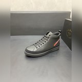PRADA 【Prada】 Высокие спортивные кроссовки с верхом из коровьей кожи, внутренней