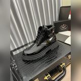 【PRADA】 Prada Gombon серия мужских ботинок в стиле Мартинс с кожаной подкладкой,