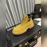 【PRADA】 Prada Gabor серия мужских ботинок в стиле Мартинс с кожаной подкладкой, 