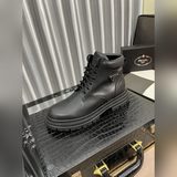 【PRADA】 Prada Gombon серия мужских ботинок в стиле Мартинс с кожаной подкладкой,