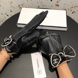 Перчатки Chanel 2020 осень-зима из овечьей кожи с бантиком, подходят для сенсорн