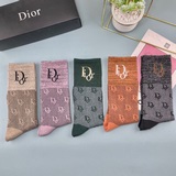 Комплект упаковки [пять пар в коробке] DIOR (Диор) 2021 осенние носки с подколен