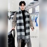 【Длинный шарф в клетку】 В этом году ретро-стиль Dior очень популярен, и модные л