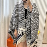 DIOR Плащ с логотипом в виде узора «пестрый» из ткани с тиснением. Материал： 100