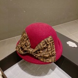 FD Fendi шерстяная беретка, 100% шерсть, осенне-зимняя шляпа.