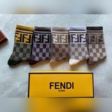 FENDI · Новые средние носки для женщин от FENDI [пять пар в коробке] Одинаковые 
