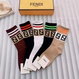 Комплектация [5 пар в коробке] FENDI высококачественные носки из кроличьего меха