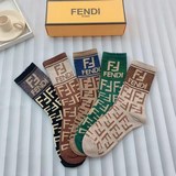 Комплект упаковки [5 пар в коробке] FENDI высококачественные носки FENDI, которы