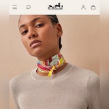 HERMES 【Jumping】 Twilly лента из высококачественного шелка с узором в клетку и с