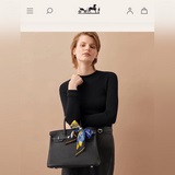 HERMES 【Jumping】 Twilly лента из высококачественного шелка с узором в клетку и с