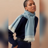 Ручно связанный шарф из козьей шерсти от Hermes! Сдержанный и изысканный стиль д