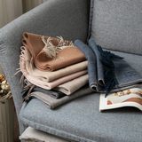 Двусторонний шарф из кашемира от Loewe, представленный в фирменном магазине Loew