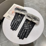 Louis Vuitton осенне-зимние перчатки из овечьей кожи с вышивкой, подходят для се
