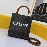 CABAS TRIOMPHE Старинная сумка MiNi вертикальная 65% текстиль, 35% телячья кожа 