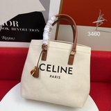 Новая сумка для покупок cabas celine с горизонтальным принтом из парусины и теля