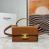CELIN* 2023 Новая модель BOX TRIOMPHE Сумка из кожи бычка, коричневая кожа бычка