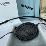 celine｜Осенне-зимняя новинка ~ Гладкая кожаная сумка-банан овальной формы 001250