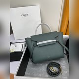 CELINE BELT NANO Сумка из зернистой телячьей кожи, маленькая： 8 x 8 x 4 дюйма (2
