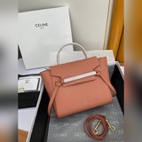 CELINE BELT NANO Сумка из зернистой телячьей кожи, маленькая： 8 x 8 x 4 дюйма (2