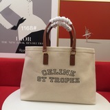 Celine Оригинальная сумка-тоут из парусины для пляжа с оригинальной фурнитурой и