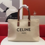 Celine Оригинальная сумка-тоут из парусины для пляжа с оригинальной фурнитурой и