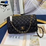 【Оригинальная кожа высокого качества】 Chanel, кожа с узором «икра», золотая и се