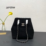 Chanel французская модная сумка-ведро с цепочкой и ромбовидным узором, сумка чер