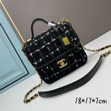 Импортный шерстяной твил в клетку. Chanel C маленькая сумка из шерстяного твила 