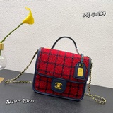 Маленькая сумка, 22K в наличии! Импортный шерстяной твил в клетку. Chanel C мале