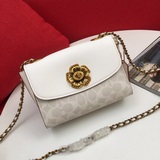 Coach/Кожаная сумка Parker18 с камелией, модель F030592, цвет： каки-коричневый, 