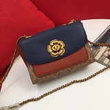 Coach/Кожаная сумка Parker18 с камелией, модель F030592, цвет： каки-коричневый, 