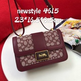 Классическая сумка Coach из ткани с узором «змеиная кожа» с деталями из кожи зме