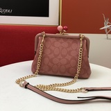 Новая модель женской сумки Coach из натуральной кожи с застежкой-поцелуем и прин