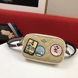 Кожаная сумка для фотоаппарата Coach с двойным дном и двойным дном Сумка для фот