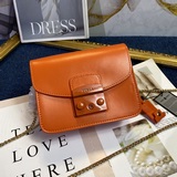 Высокое качество Мини-сумка через плечо Furla Metropolis, изготовлена из кожи те