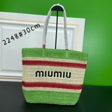 Новая модель Miu Miu поступила в продажу. Эта сумка-тоут изготовлена из натураль